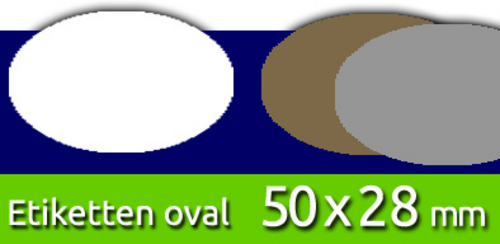 Etiketten oval | 50 x 28 mm