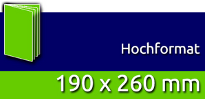 Broschüren | Rückendrahtheftung | 190 x 260 mm hoch