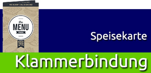 Speisekarten aus folienkaschiertem Papier | Klammerbindung